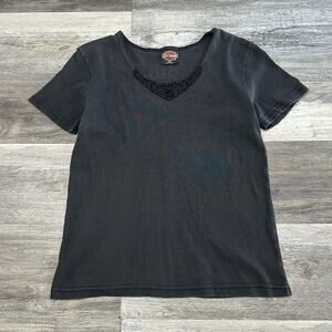 Vintage 90s Harley Davidson Black Womens XL Kona Hawaii Motorcycle Biker T-Shirt